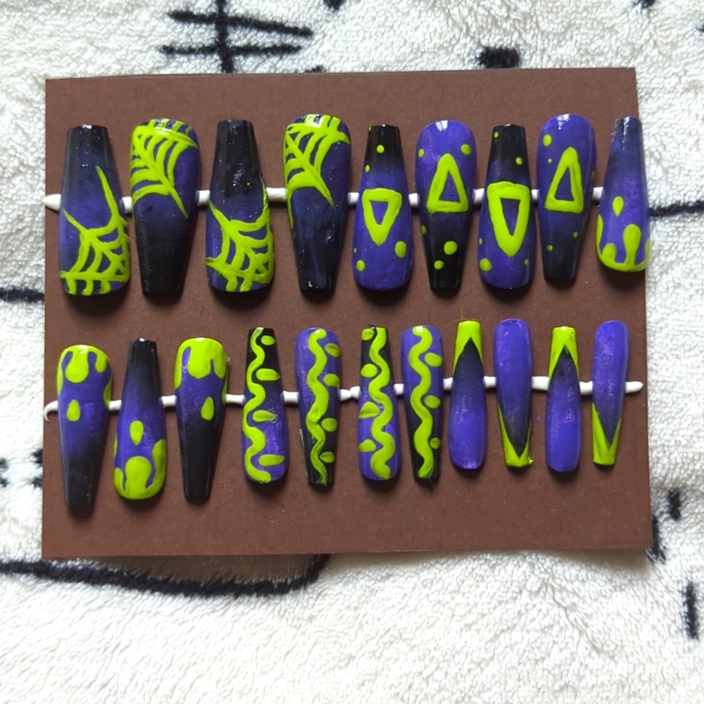 Neon Purple Gradient Nails
